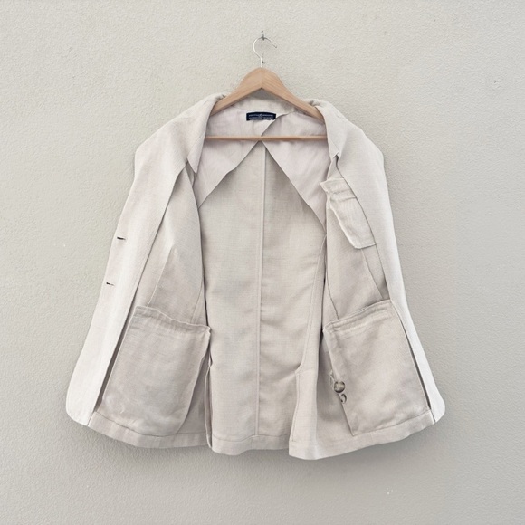 Peruvian Connection Belda Blazer Jacket Lyocell Linen Cream Classic Western 12 - Picture 10 of 13